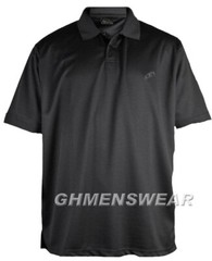 NEW BIG MENS KINGSIZE MESH POLO SHIRT BLACK Size 2XL 3XL 4XL 5XL 6XL