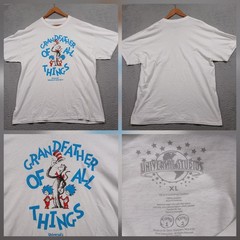 Universal Studios Dr Seuss Shirt Mens XL White Grandfather of All Things Tee