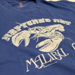 Neptunes Net Malibu,CA T Shirt Large Blue 100% Cotton Double Sided
