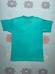 Vintage 90s pocket t shirt blank teal turquoise aqua distressed grunge large