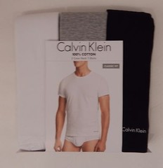 3 CALVIN KLEIN COTTON BLACK WHITE BLUE GRAY SIZE S M L XL XXL CREW NECK T-SHIRTS