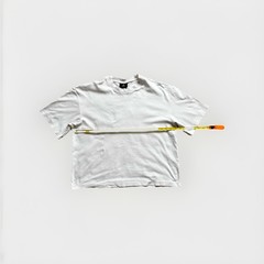 H&M Men’s Loose Fit Cropped White Solid Crew Neck Short Sleeve T-Shirt Size M