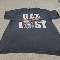 Vtg United States Coast Guard Search & Rescue MV Sport Shirt L Get Lost Support