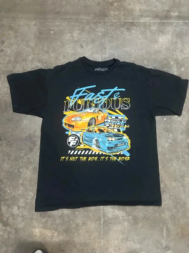 Official Fast & Furious Graphic Tee Men’s Black Streetwear T-Shirt XL
