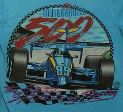 Vintage 1988 1989 72nd & 73rd Indy Indianapolis 500 Sz S T-Shirt Single Stitch