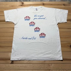 Vintage 90s Kiwi Sport Shoe Care Polish Graphic Advertising Promo T-Shirt USA XL