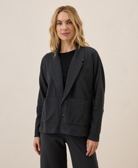 Pact Women’s Airplane Relaxed Blazer Medium Charcoal Heather Top Outerwear