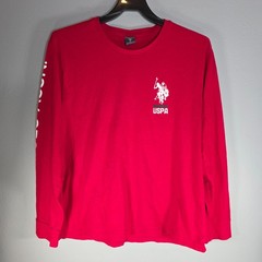 US Polo Assn Shirt Mens XL Red Long Sleeve USPA Big Logo Graphic Tee Pullover