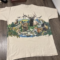Vintage Cal-Cru Habitat Single Stitch, Wraparound Nature wildlife T-Shirt