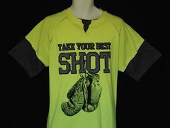 Everlast Twofer T-Shirt Men’s Large Neon Yellow Black NEW Boxing Gloves