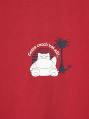 GU ( Sister Brand of Uniqlo ) T-shirt Tee Japan Pokemon Snorlax New Kawaii Red