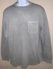 Thick LONG SLEEVE mid weight Crew Neck POCKET T-Shirt Standard Fit Goodfellow