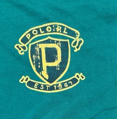 Vintage 90s Polo Ralph Lauren Crest Logo T Shirt Green Men’s XL Contrast Collar