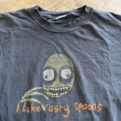 Vintage OG Youtube Salad Fingers i like rusty spoons faded T Shirt Y2K 2000s XL