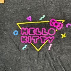 Hello Kitty by Sanrio Hello Kitty Unisex XL Black Japanese Text Neon Logo NWT