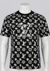 Louis Vuitton Monogram All Over Print T-Shirt Black White XXL Made France