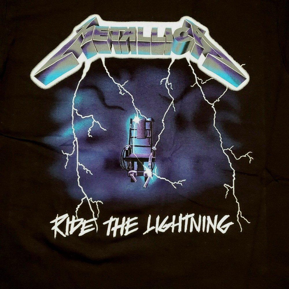 FREE SAME DAY SHIPPING Classic METALLICA RIDE THE LIGHTNING Black Shirt LARGE