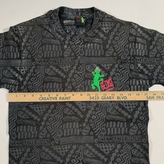 VTG 90s Gecko Hawaii All Over Print T-Shirt Mens Small Black Lizard Surf Skate