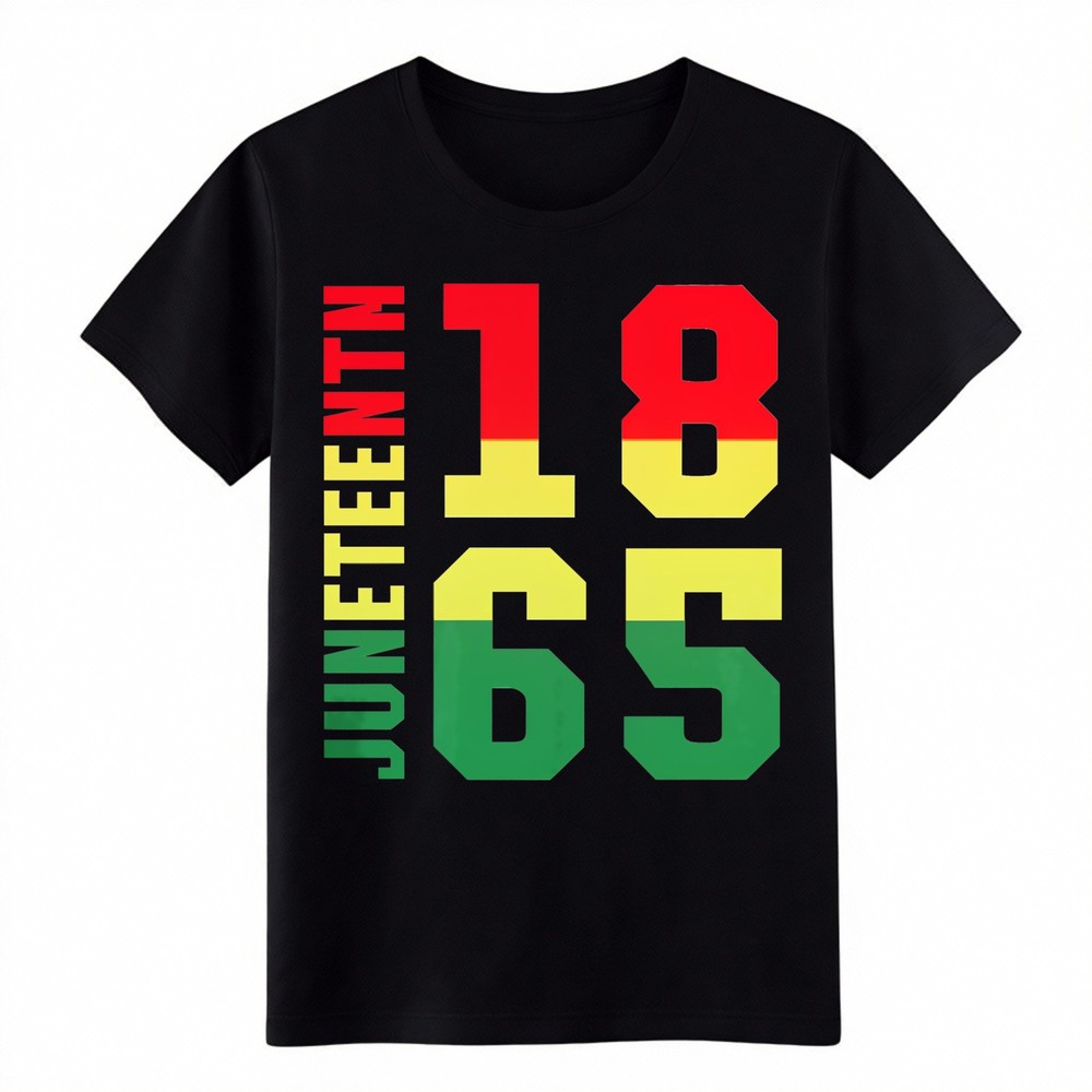 Red Yellow Green Heritage 1865 Vertical Text Graphic Unisex Cotton T-Shirt