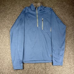 REI Co-op Mens Blue Polyester 1/4 Zip Long Sleeve Pullover Athletic Shirt