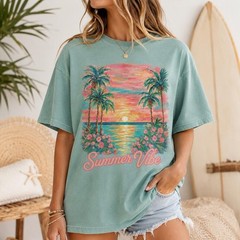 Summer Vibe Comfort Tee Relaxed Fit Soft Feel Beach Vacation Casual