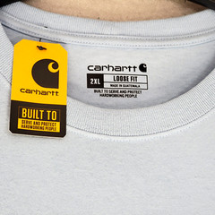 CARHARTT Shirt Mens 2XL XXL BLUE ORANGE WORK WEAR Long Sleeve PULLOVER NWT