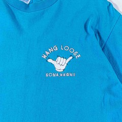 Vintage Kona Hawaii T-Shirt L Sun Faded Shaka Hand Hang Loose Hanes Heavyweight