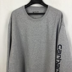 Carhartt Mens T-Shirt 3LX Tall Heather Gray Long Sleeve Graphic Loose Fit K231