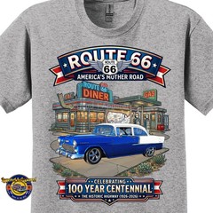 Route 66 100 Year Centennial, 1955 Chevrolet Bel Air Coupe T-Shirt