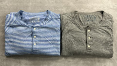 2- Faherty Shirt Men’s XL Blue Henley Cloud Cotton Long Sleeve Pima Cotton Modal