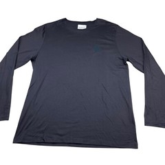 Inimigo Men’s 100% Organic Cotton Heart Embroidered L/S T-Shirt Gray • XL