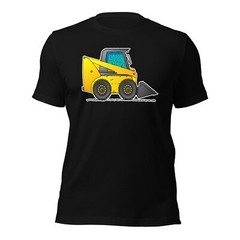 Skid Steer T-Shirt, Adult Clothing, Yellow Construction Vehicle