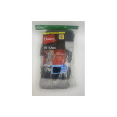 Hanes T-Shirt, 6-Pack, Moisture-Wicking T-Shirt Undershirts, Black/Grey/Blue