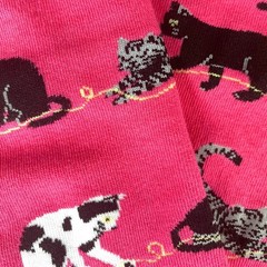 Womens Premium Comfort Animal Socks, Pink Cats, Size 4-10, Cute, Novelty, Crew