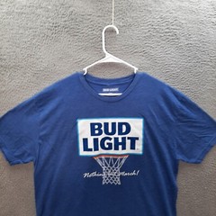 Bud Light Beer Shirt Adult 2XL XXL Blue Graphic Tee Beach Summer Sports Party
