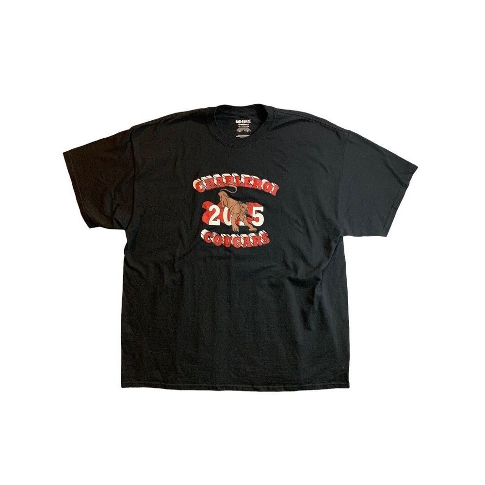 2XL Gildan DryBlend Men’s Black Short Sleeve Tshirt “Charleroi 2015 Cougars”