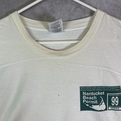 VINTAGE Nantucket Beach Permit Shirt Adult XXL White Tee University Outdoor 90s
