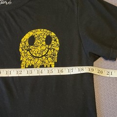 Weekend Warrior Acid Smiley Face Medium Black/Yellow Graphic T-Shirt Funky