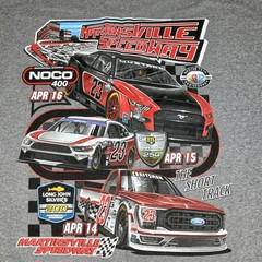 NASCAR Martinsville Speedway T-Shirt Mens 2XL Gray Cotton Blend Racing Fan Tee