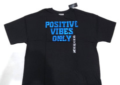 New Sean John Men’s 2XL Black Graphic Positive Vibes Only Curved Hem T-Shirt