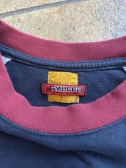Mecca Graphic Print Navy Gray Red Cotton Men’s T-Shirt L Crew Neck Short Sleeve