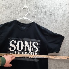 Sons Of Anarchy Shirt Adult Extra Large Black Biker Motorcycle Grim Reaper Skull