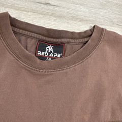 Red Ape Shirt Men’s 2XL Brown Colorblock Distressed Pocket Tee Cotton