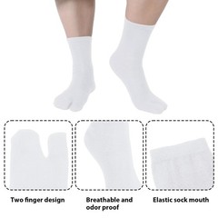 Flip Flop Socks 6 Pairs Elastic Tabi Split Toe Wicking Cotton for Women