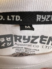 Rare Ryzen Tech Merch Tee – White – Red Katakana Graphic Logo – Size Medium