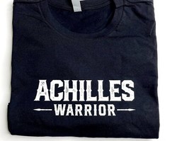 Unisex Black Graphic T-Shirt AchillesWarrior Logo 100% Cotton Fits True To Size