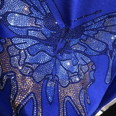 New Fashion Trend Butterfly Hot Drilling Rhinestones Summer Luxury Men T-Shirt