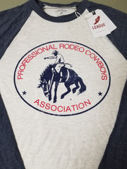 New Mens Professional Cowboys Association Baseball T-Shirt. 2 Colors To Choose