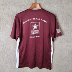 Army ROTC Shirt Mens Large Maroon Texas AandM Sport Tek Athletic Fit Polyester