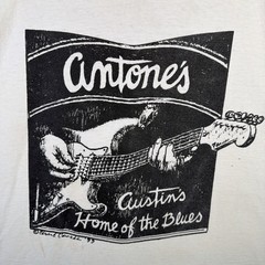 Vintage Antones Shirt Mens XL White 90s Home Of The Blues Portrait Art Jazz USA